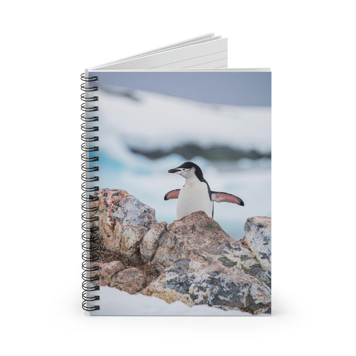 Stretched Penguin - Spiral Ruled Line Notebook - Visiting This World