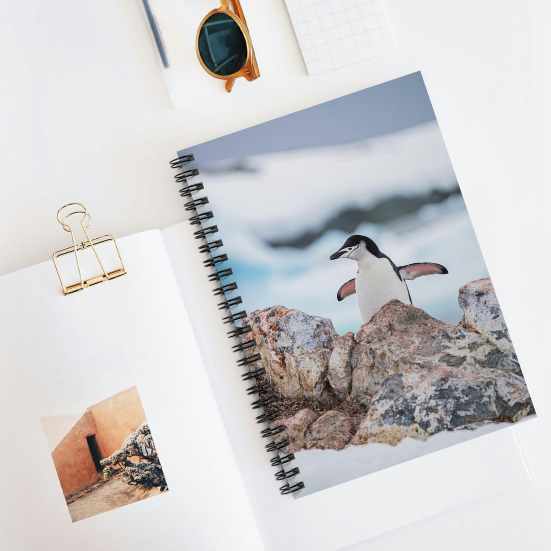 Stretched Penguin - Spiral Ruled Line Notebook - Visiting This World