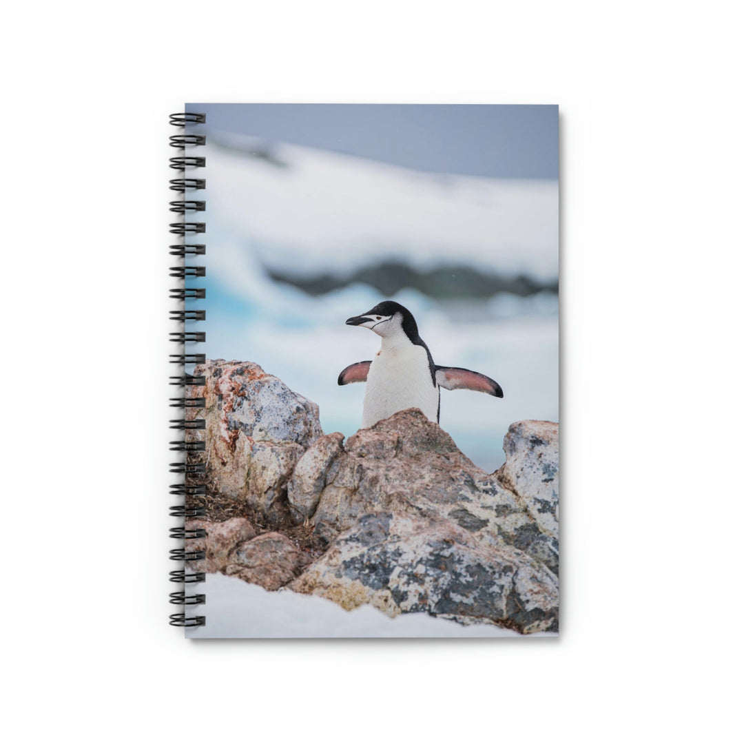 Stretched Penguin - Spiral Ruled Line Notebook - Visiting This World