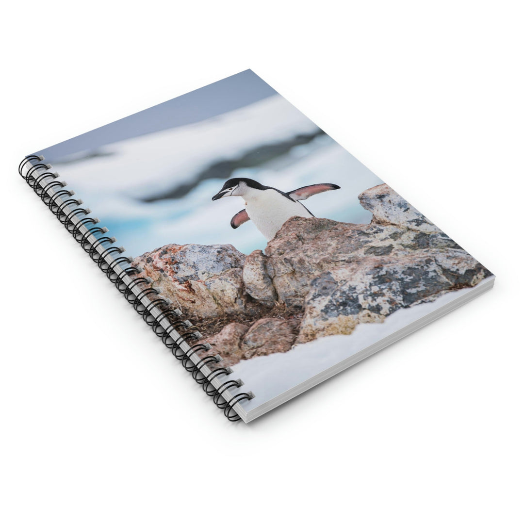 Stretched Penguin - Spiral Ruled Line Notebook - Visiting This World