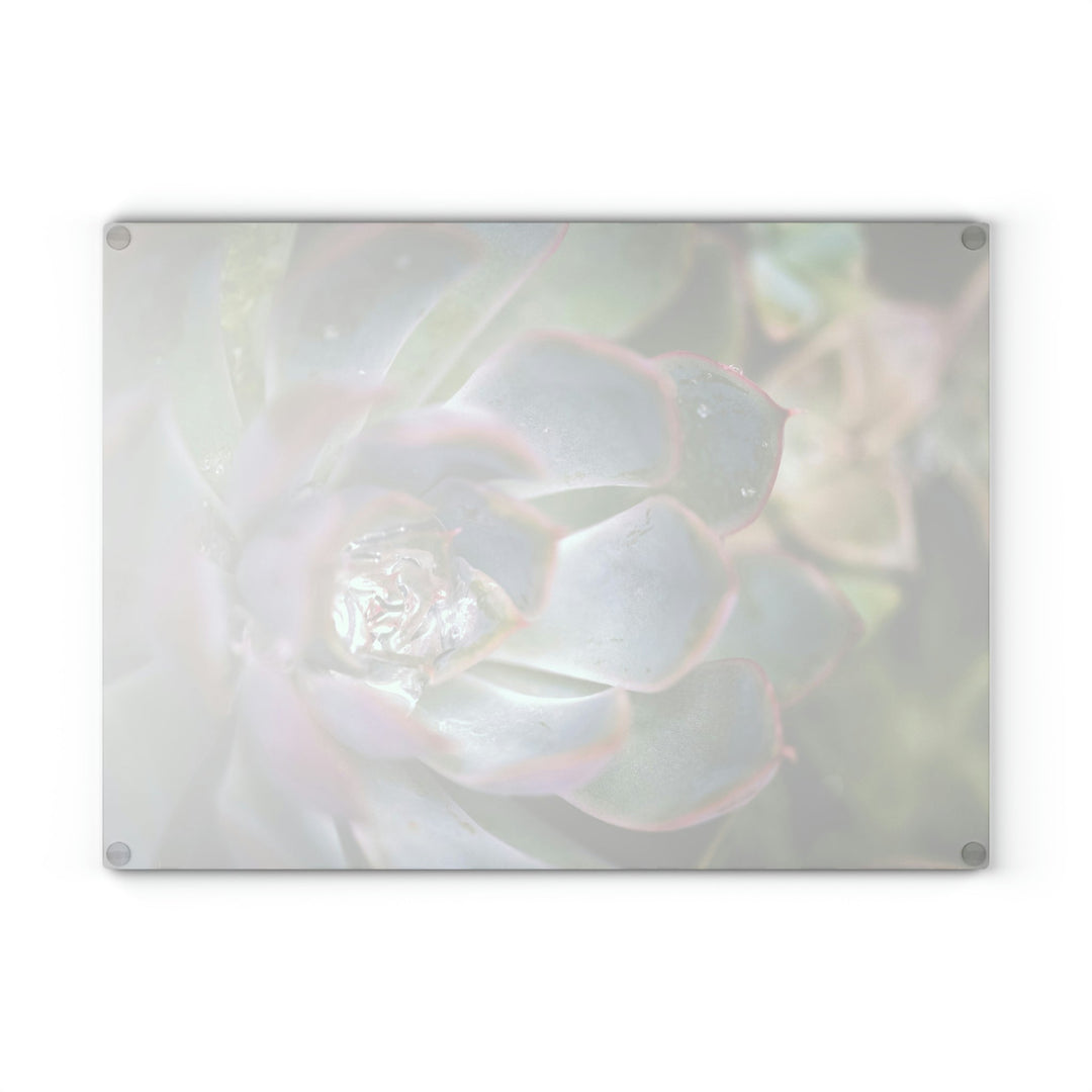 Stunning Succulent - Glass Cutting Board - Visiting This World