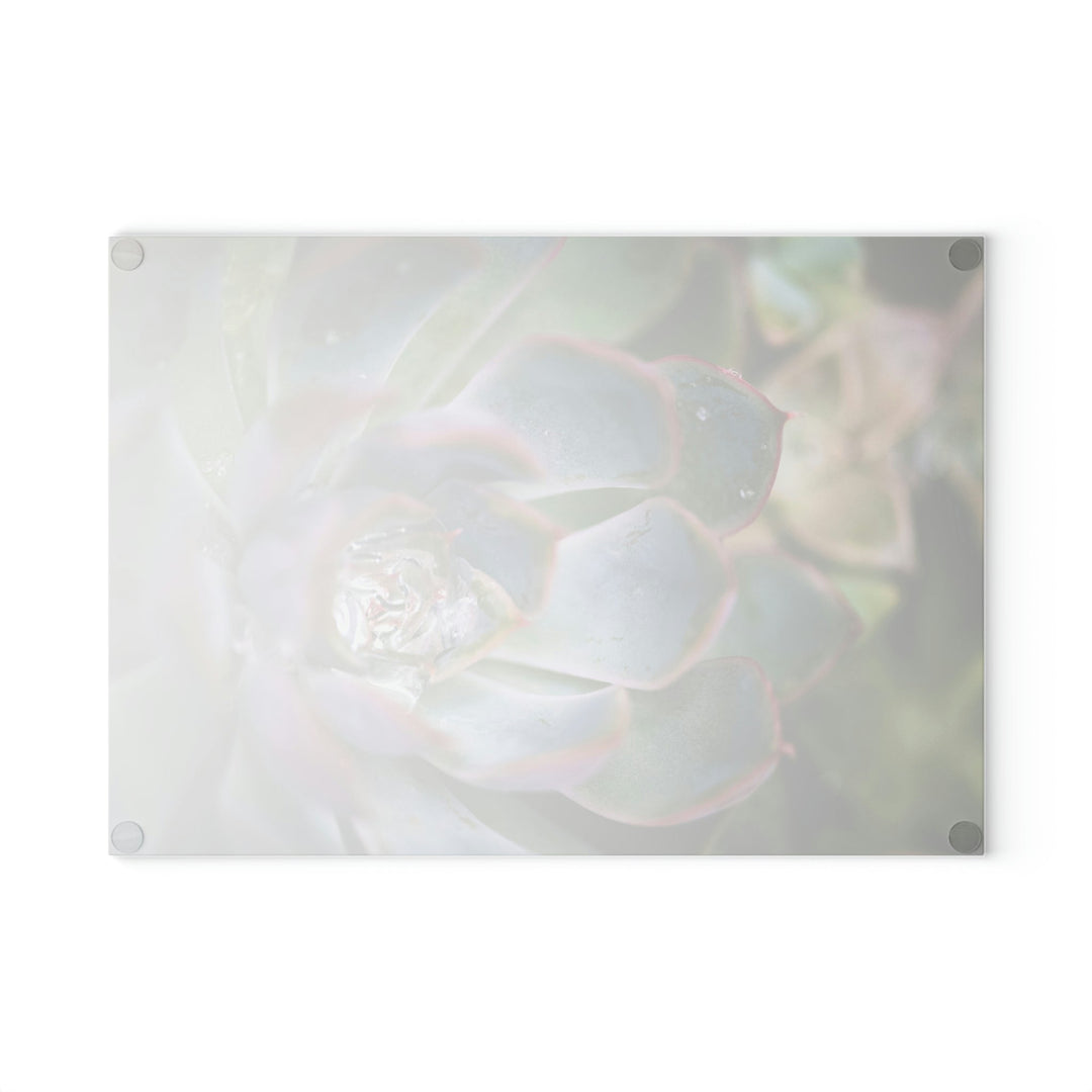 Stunning Succulent - Glass Cutting Board - Visiting This World