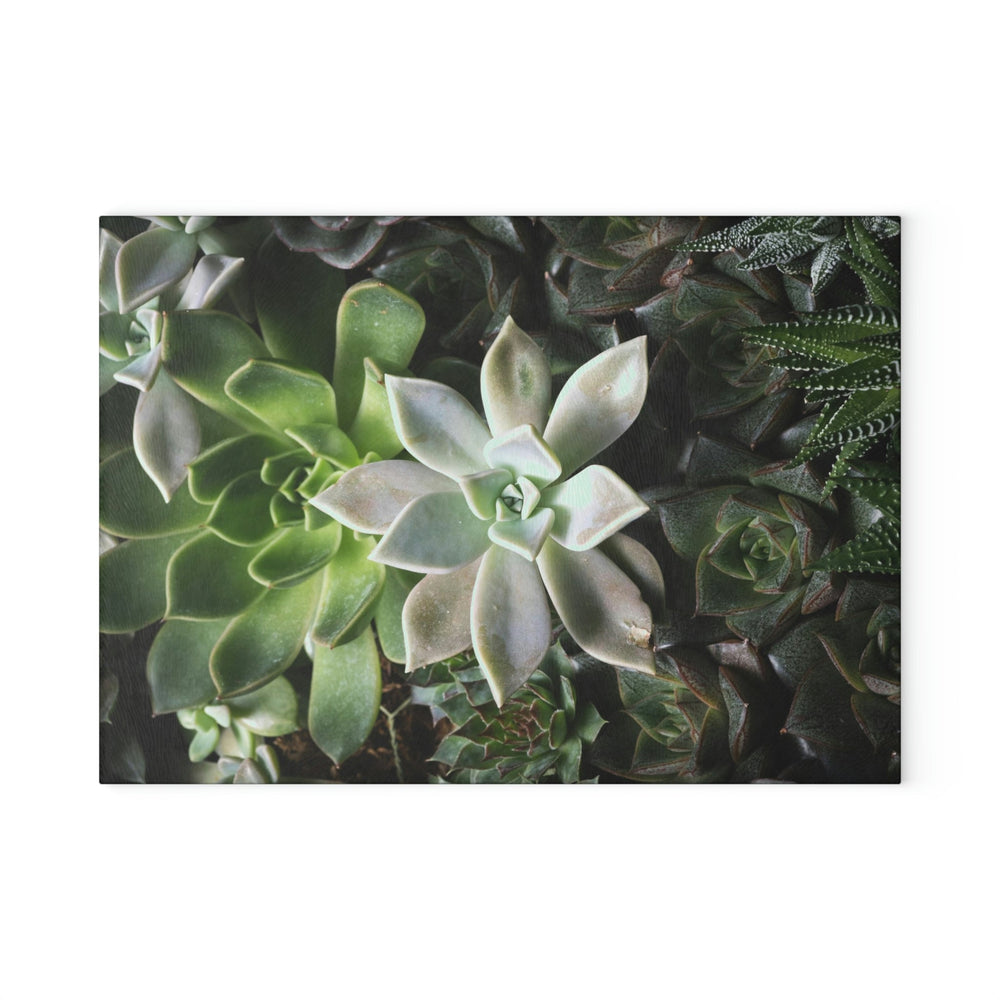 Succulent Array - Glass Cutting Board - Visiting This World