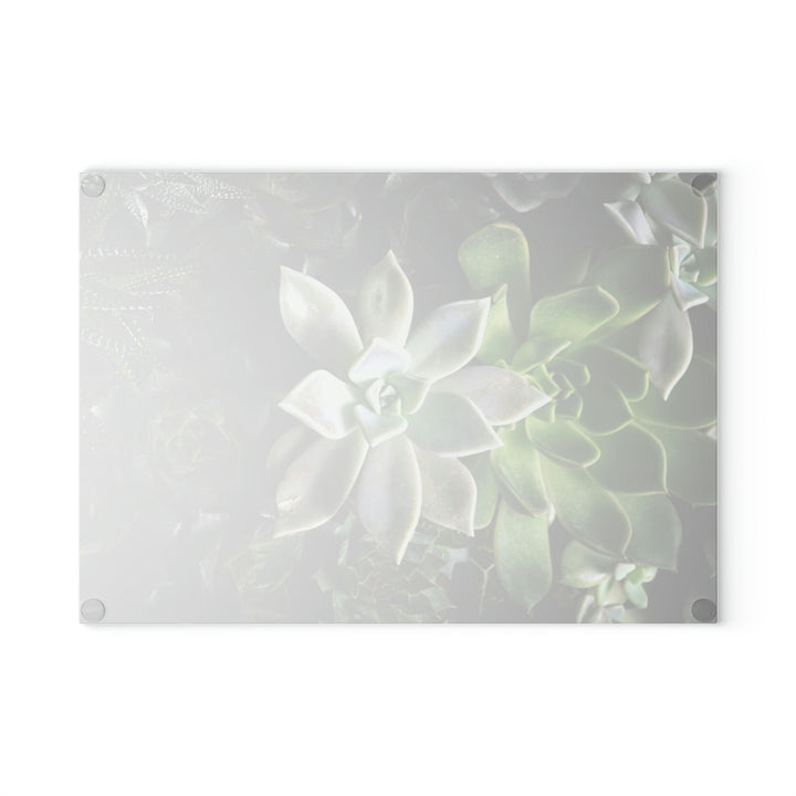 Succulent Array - Glass Cutting Board - Visiting This World