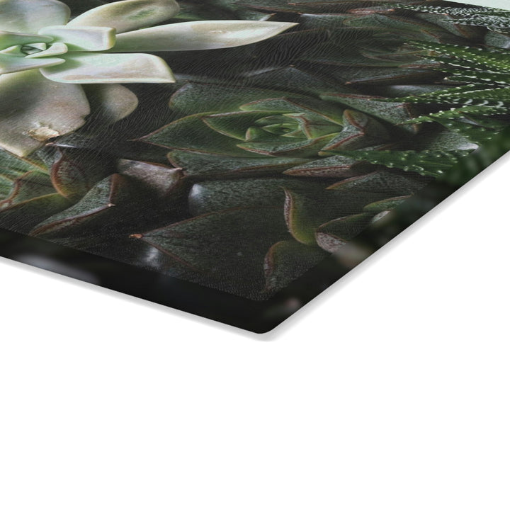 Succulent Array - Glass Cutting Board - Visiting This World