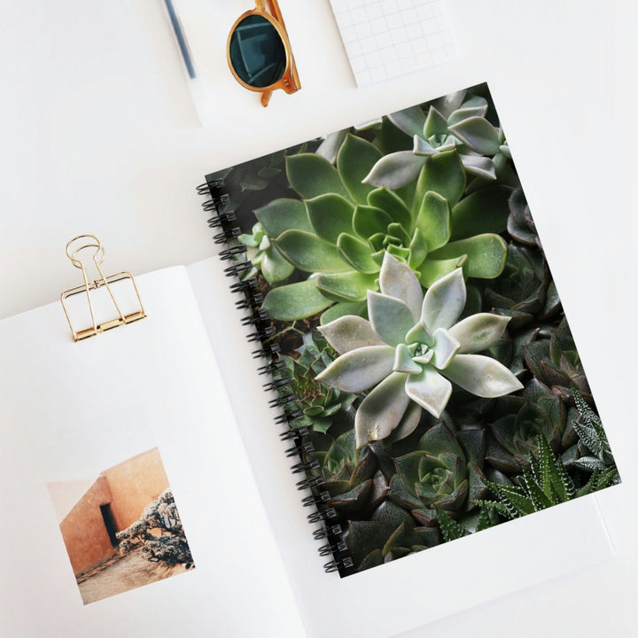 Succulent Array - Spiral Ruled Line Notebook - Visiting This World