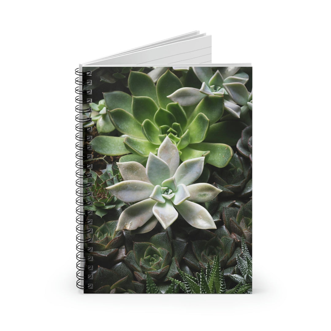 Succulent Array - Spiral Ruled Line Notebook - Visiting This World