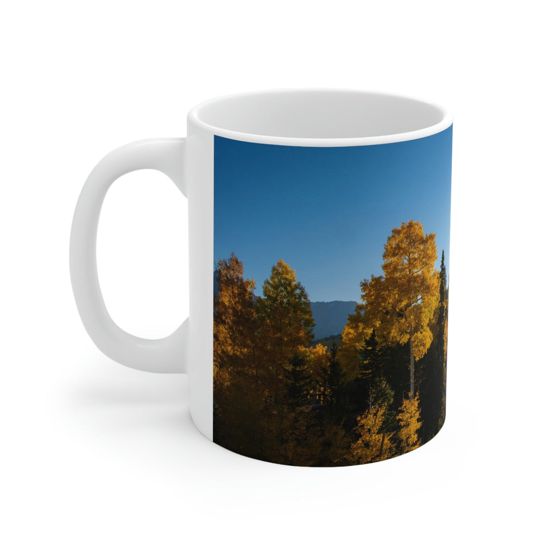 Sun Through the Aspens - Ceramic Mug 11oz - Visiting This World