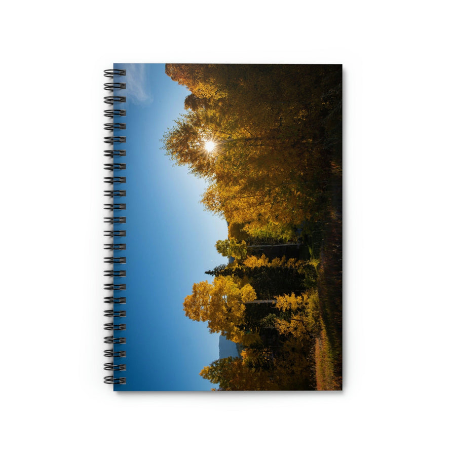 Sun Through the Aspens - Spiral Ruled Line Notebook - Visiting This World