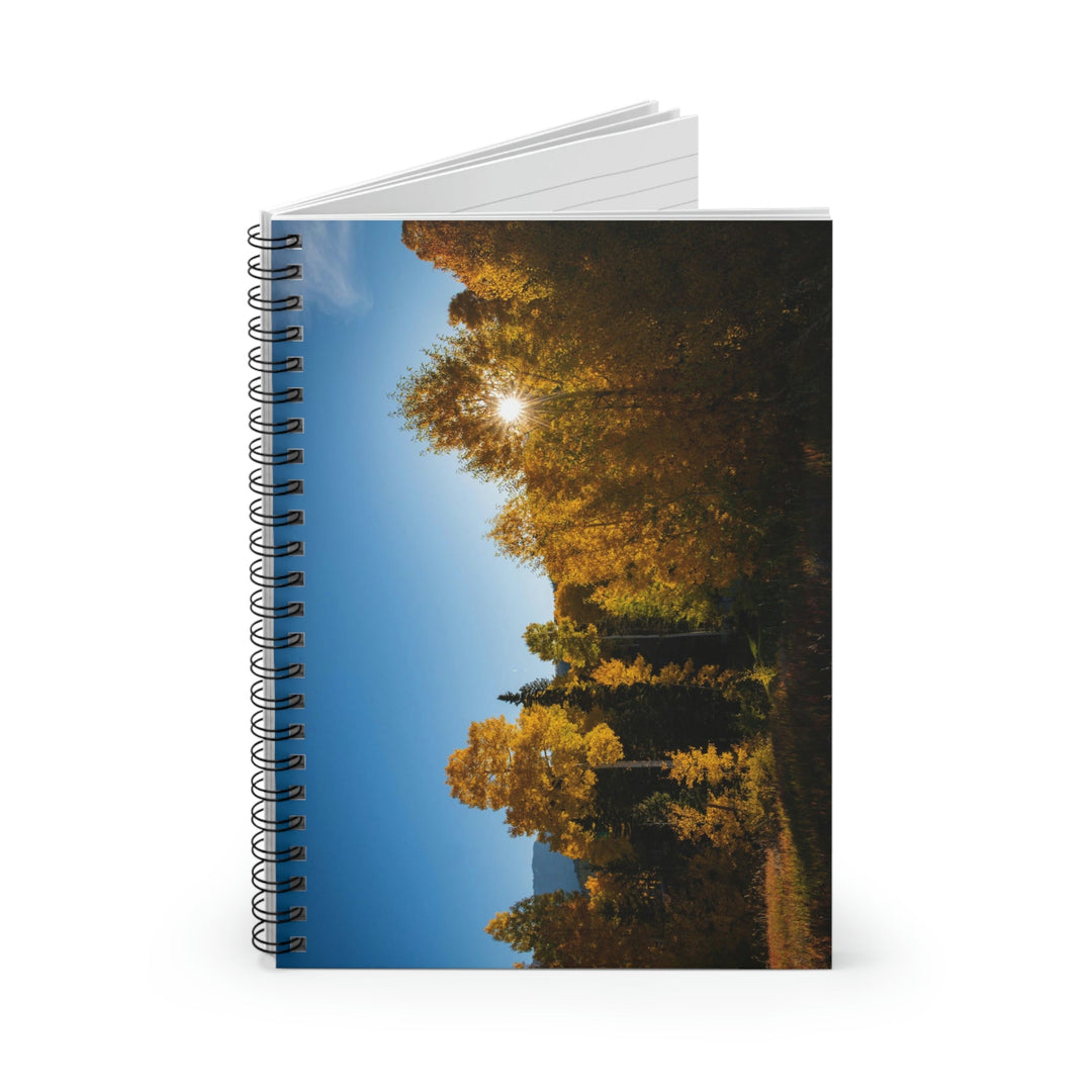 Sun Through the Aspens - Spiral Ruled Line Notebook - Visiting This World