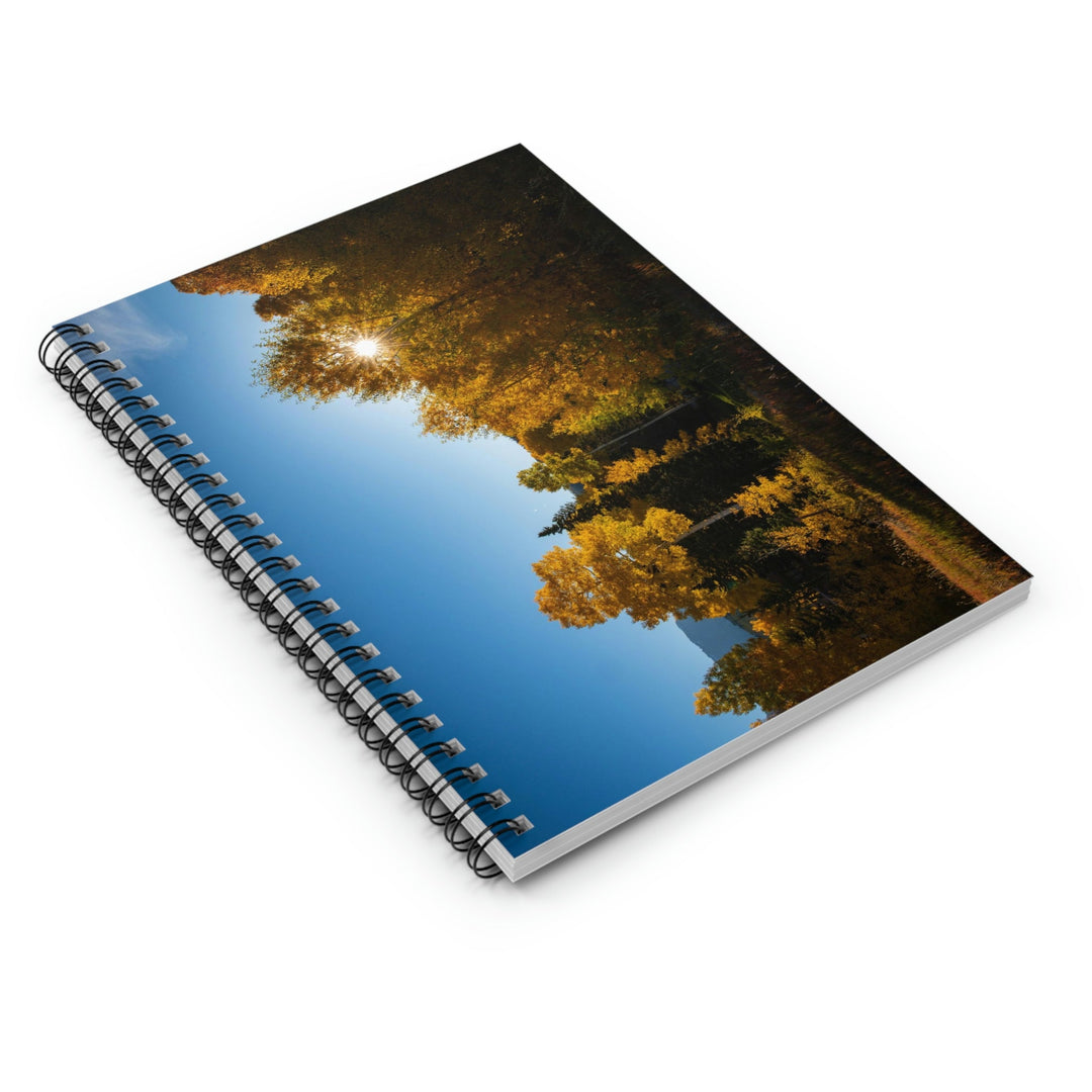 Sun Through the Aspens - Spiral Ruled Line Notebook - Visiting This World