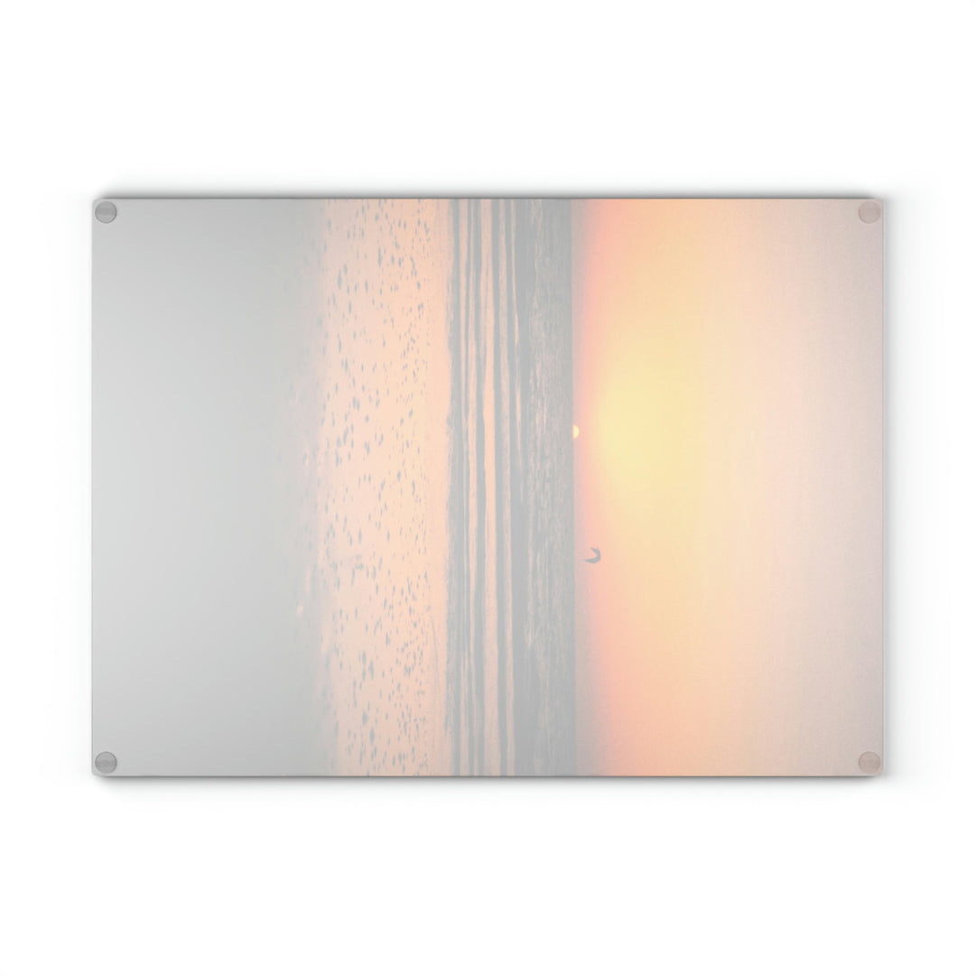 Sunrise on the Sea - Glass Cutting Board - Visiting This World