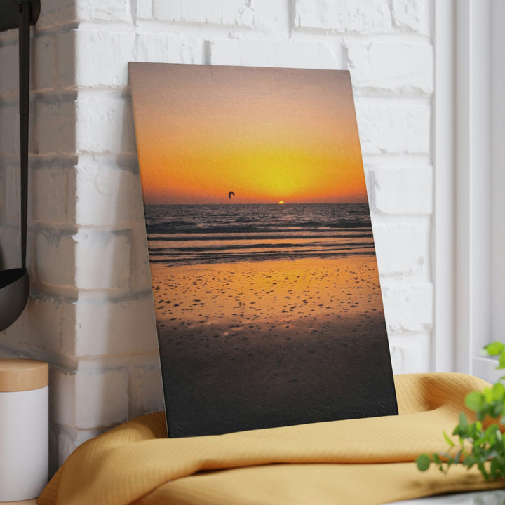 Sunrise on the Sea - Glass Cutting Board - Visiting This World