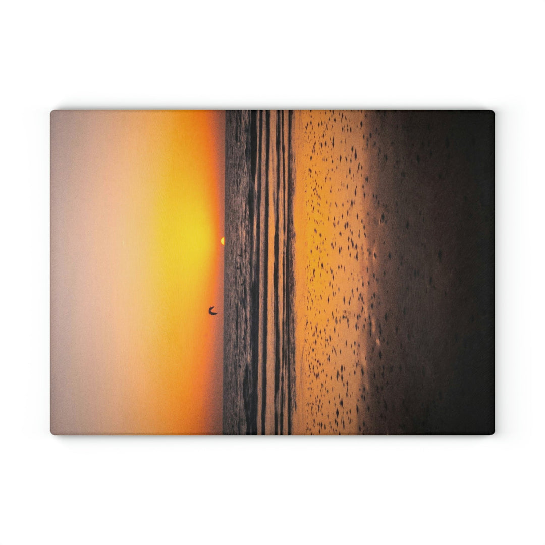 Sunrise on the Sea - Glass Cutting Board - Visiting This World