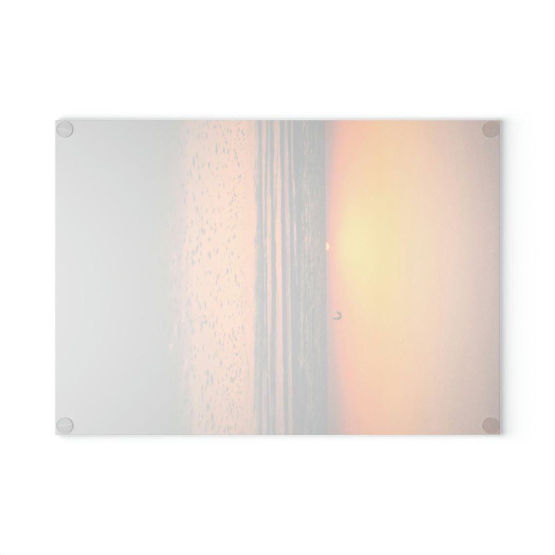 Sunrise on the Sea - Glass Cutting Board - Visiting This World