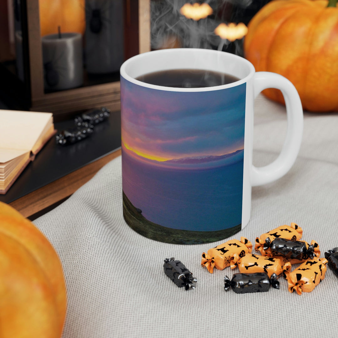 Sunset Over the Fjord Part 1 - Ceramic Mug 11oz - Visiting This World