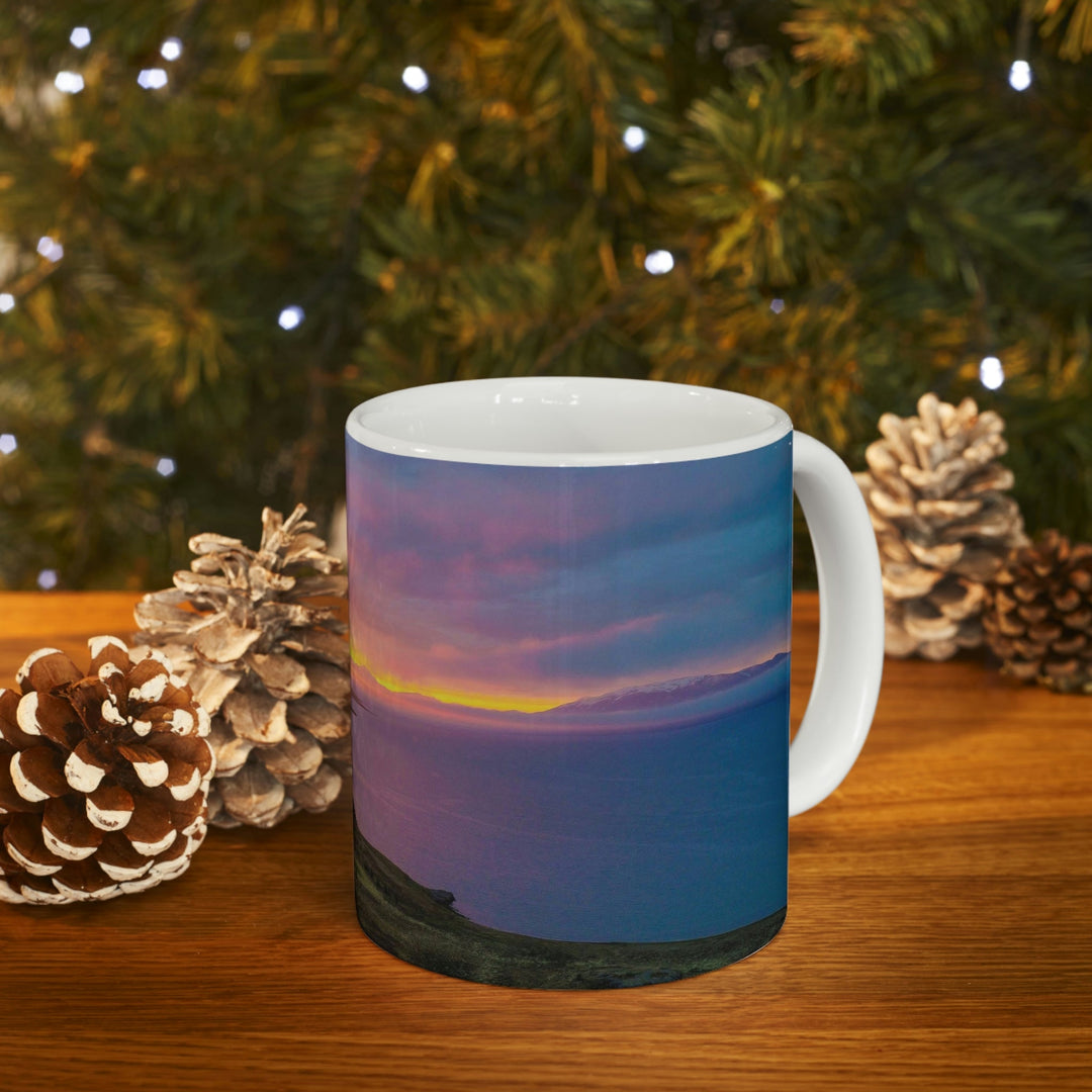 Sunset Over the Fjord Part 1 - Ceramic Mug 11oz - Visiting This World