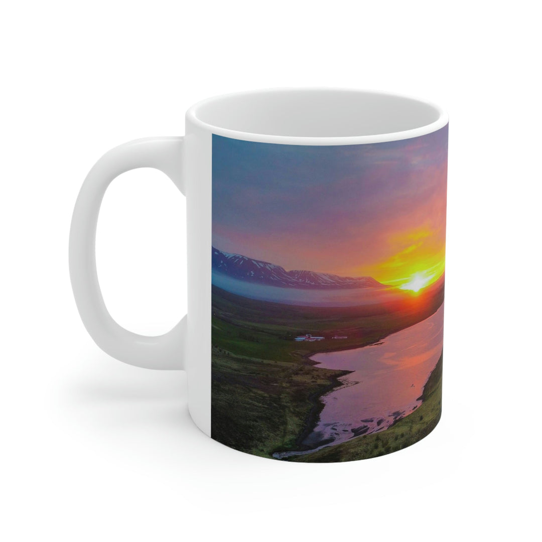 Sunset Over the Fjord Part 1 - Ceramic Mug 11oz - Visiting This World