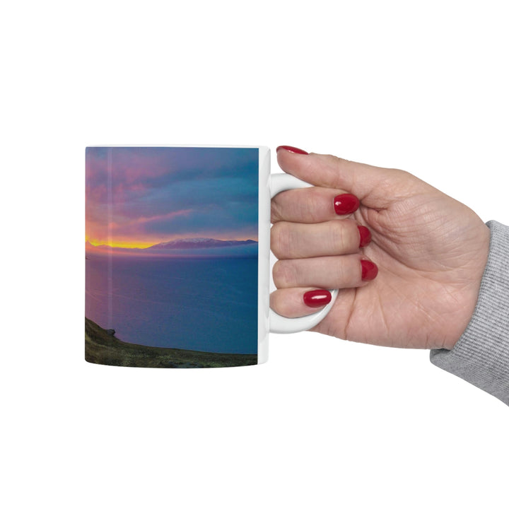 Sunset Over the Fjord Part 1 - Ceramic Mug 11oz - Visiting This World