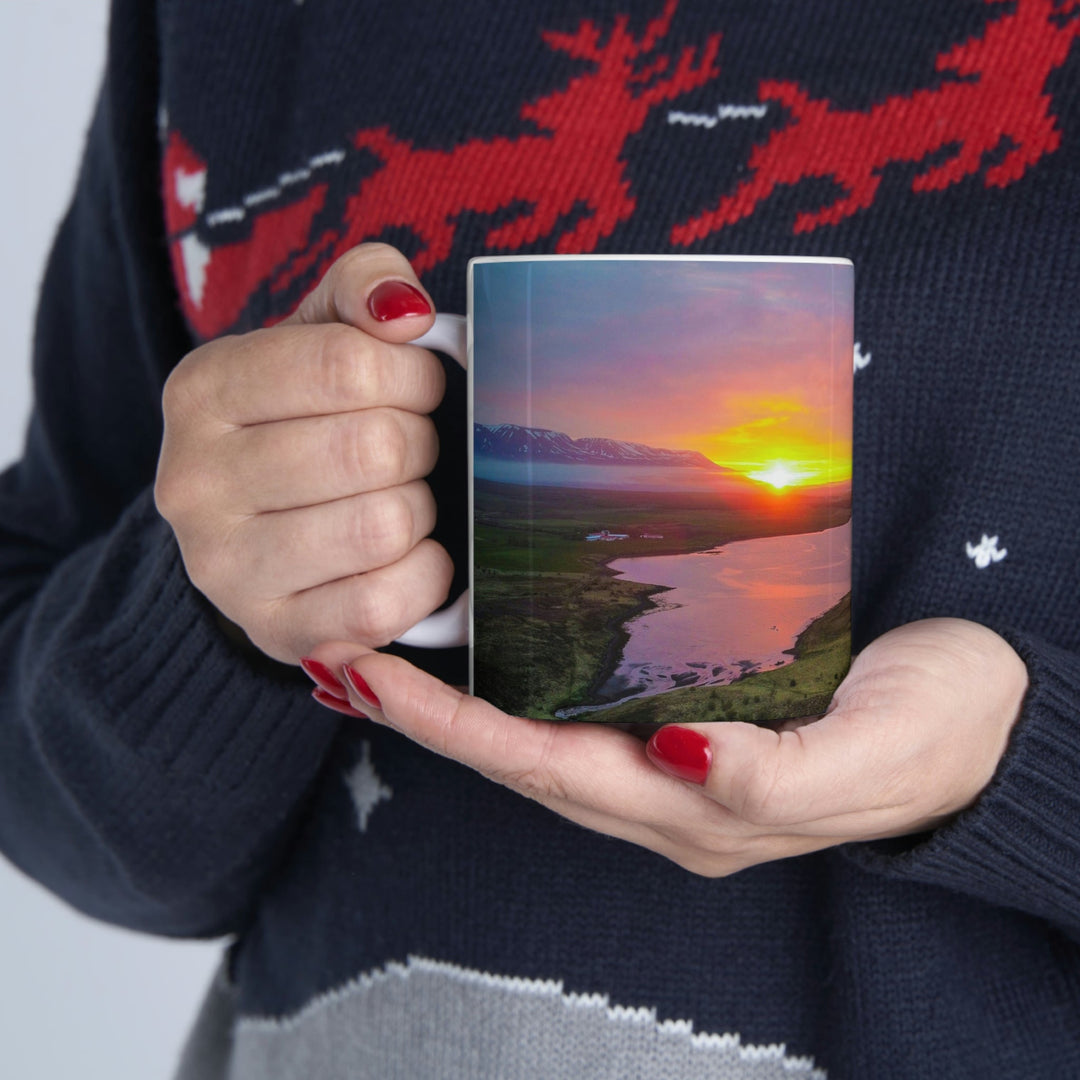 Sunset Over the Fjord Part 1 - Ceramic Mug 11oz - Visiting This World