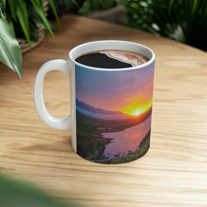 Sunset Over the Fjord Part 1 - Ceramic Mug 11oz - Visiting This World