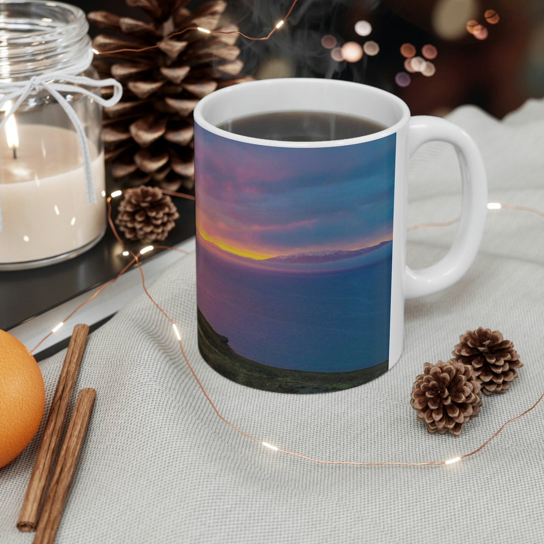 Sunset Over the Fjord Part 1 - Ceramic Mug 11oz - Visiting This World