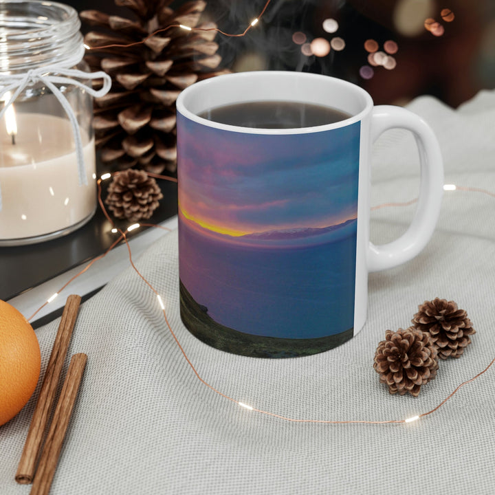 Sunset Over the Fjord Part 1 - Ceramic Mug 11oz - Visiting This World