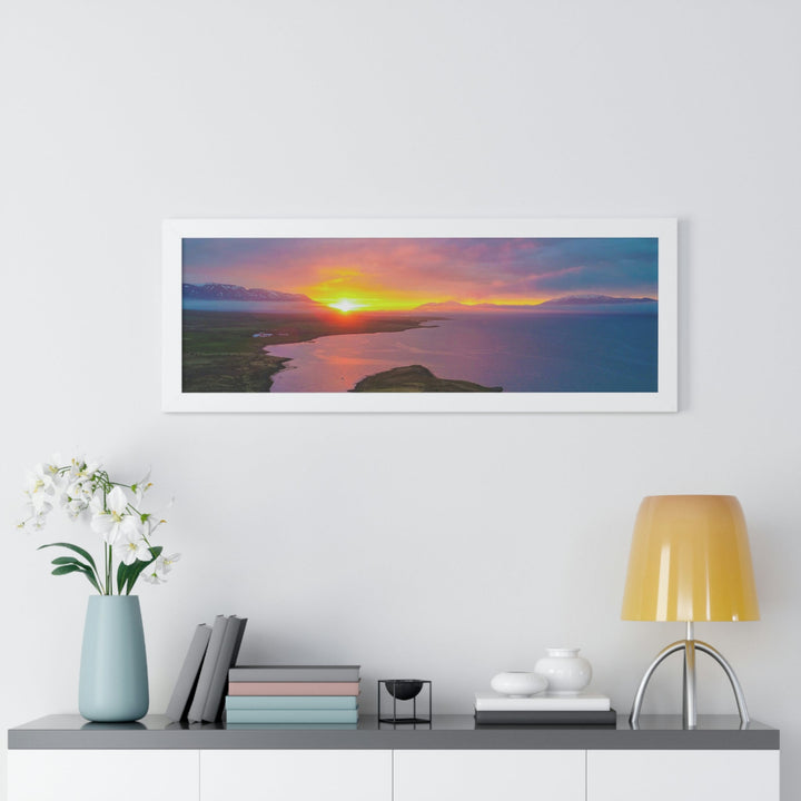 Sunset Over the Fjord Part 1 - Framed Print - Visiting This World