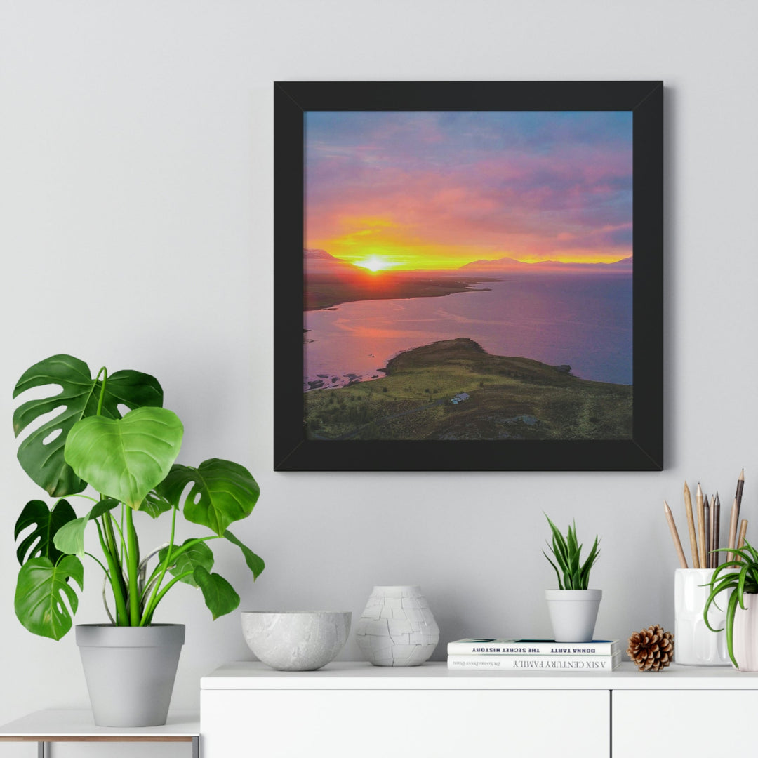 Sunset Over the Fjord Part 1 - Framed Print - Visiting This World