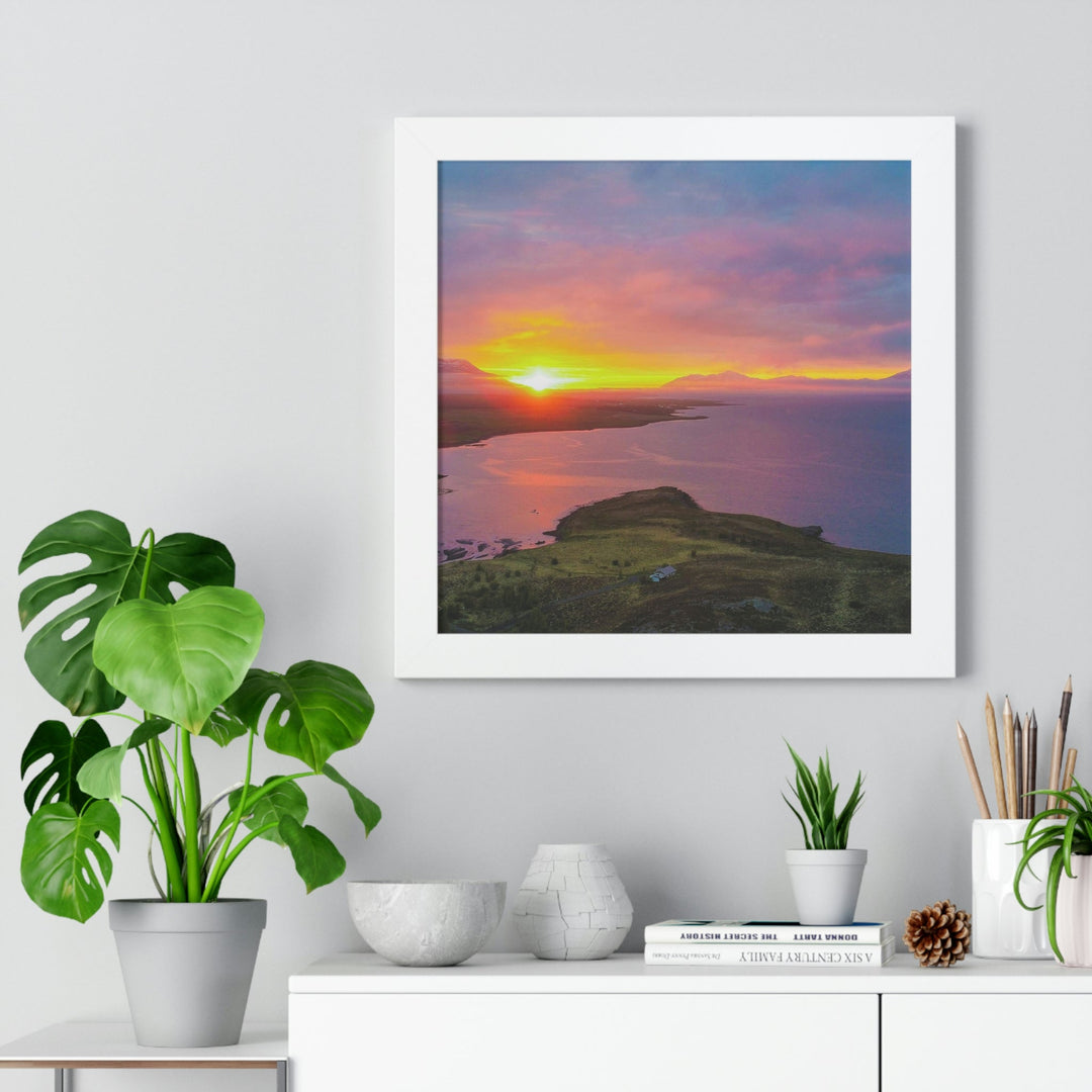 Sunset Over the Fjord Part 1 - Framed Print - Visiting This World