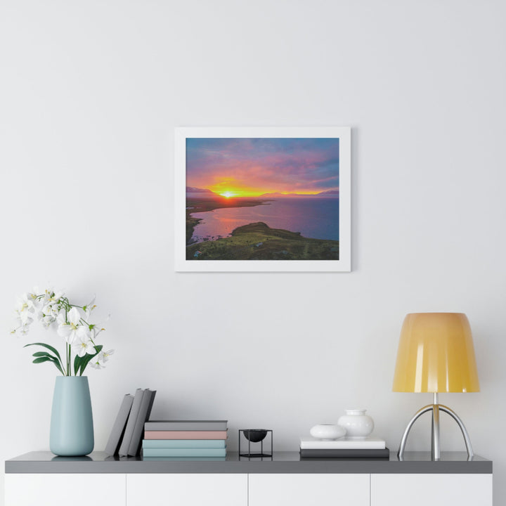 Sunset Over the Fjord Part 1 - Framed Print - Visiting This World