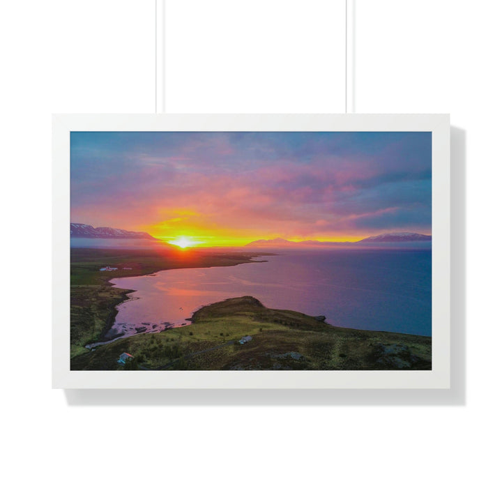 Sunset Over the Fjord Part 1 - Framed Print - Visiting This World