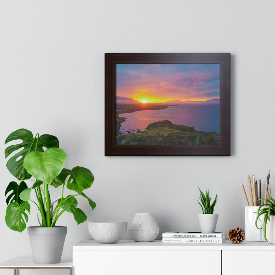 Sunset Over the Fjord Part 1 - Framed Print - Visiting This World