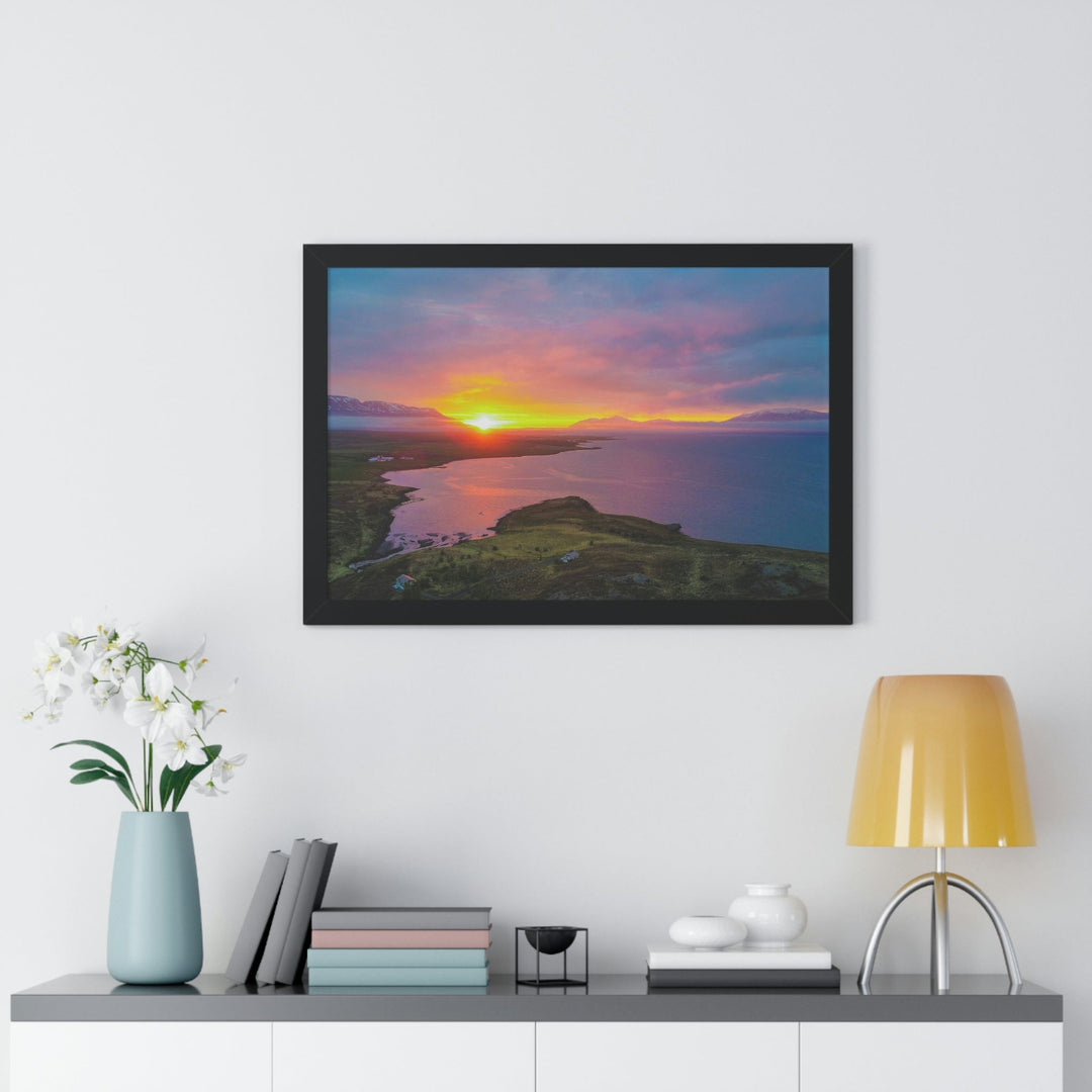 Sunset Over the Fjord Part 1 - Framed Print - Visiting This World