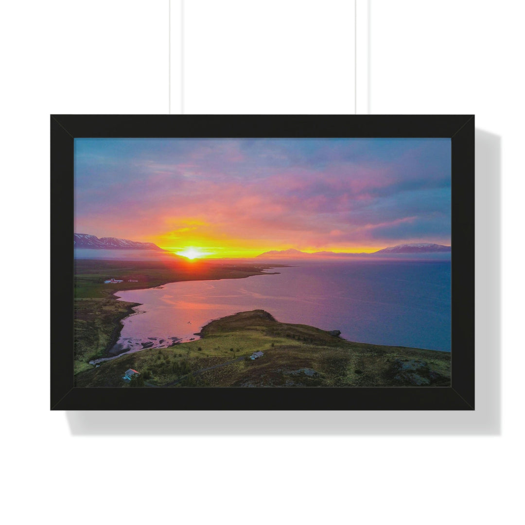 Sunset Over the Fjord Part 1 - Framed Print - Visiting This World