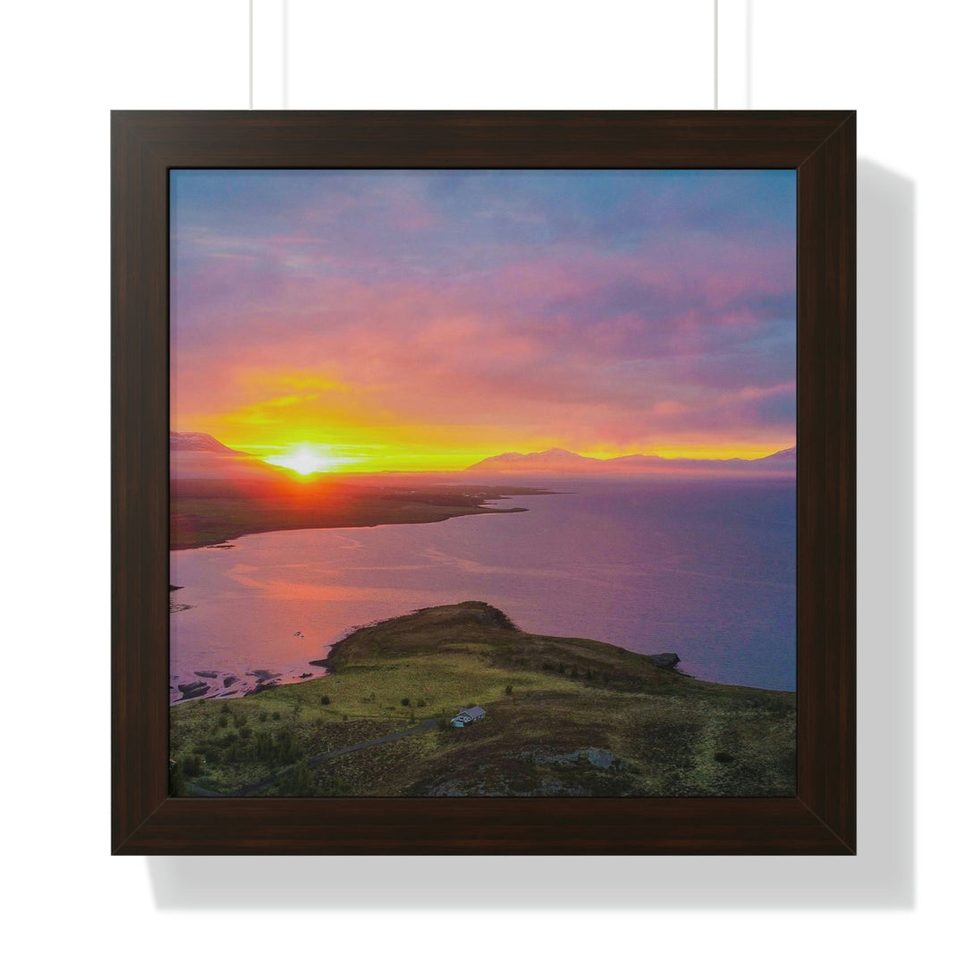 Sunset Over the Fjord Part 1 - Framed Print - Visiting This World