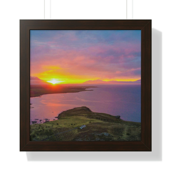 Sunset Over the Fjord Part 1 - Framed Print - Visiting This World