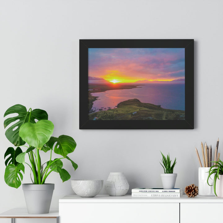 Sunset Over the Fjord Part 1 - Framed Print - Visiting This World