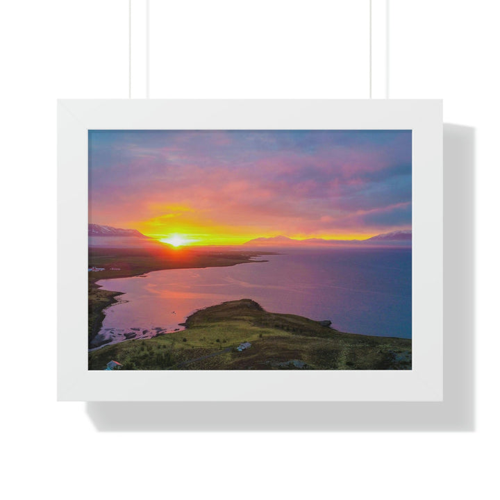 Sunset Over the Fjord Part 1 - Framed Print - Visiting This World