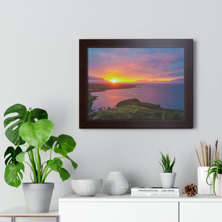 Sunset Over the Fjord Part 1 - Framed Print - Visiting This World