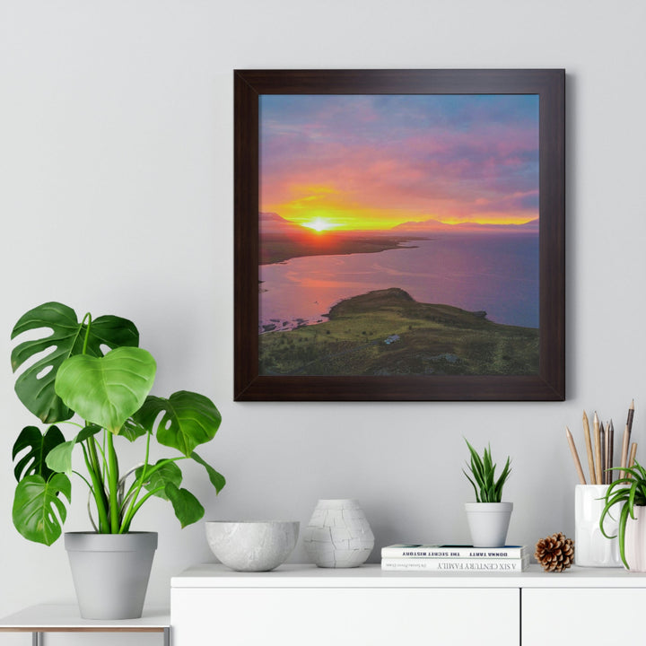 Sunset Over the Fjord Part 1 - Framed Print - Visiting This World