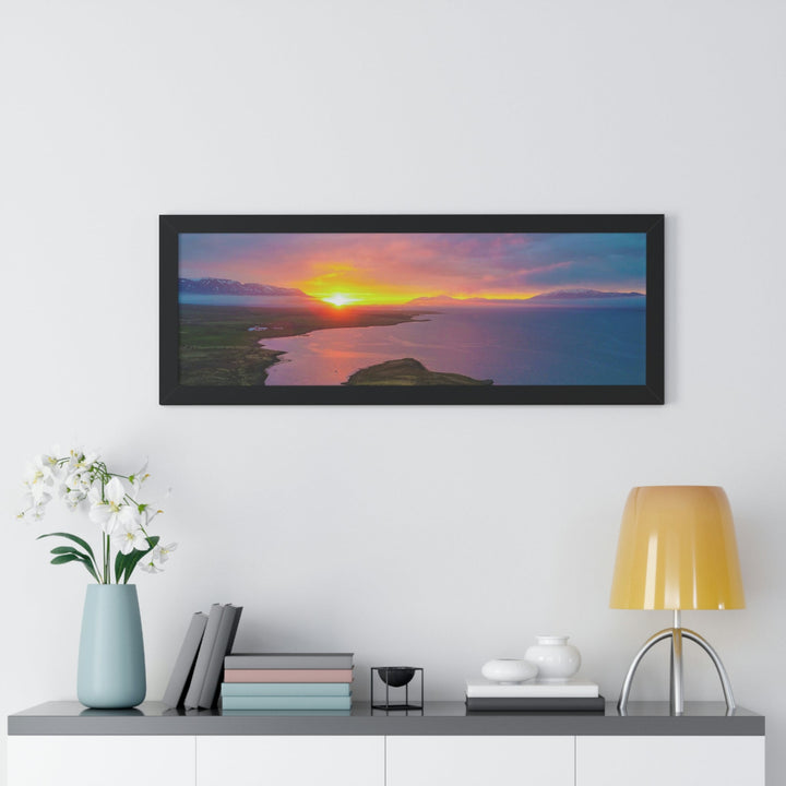 Sunset Over the Fjord Part 1 - Framed Print - Visiting This World