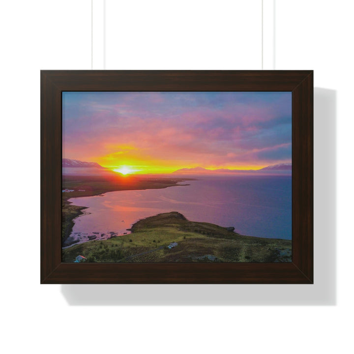 Sunset Over the Fjord Part 1 - Framed Print - Visiting This World