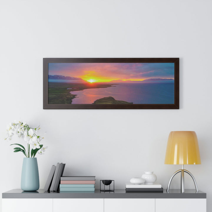 Sunset Over the Fjord Part 1 - Framed Print - Visiting This World