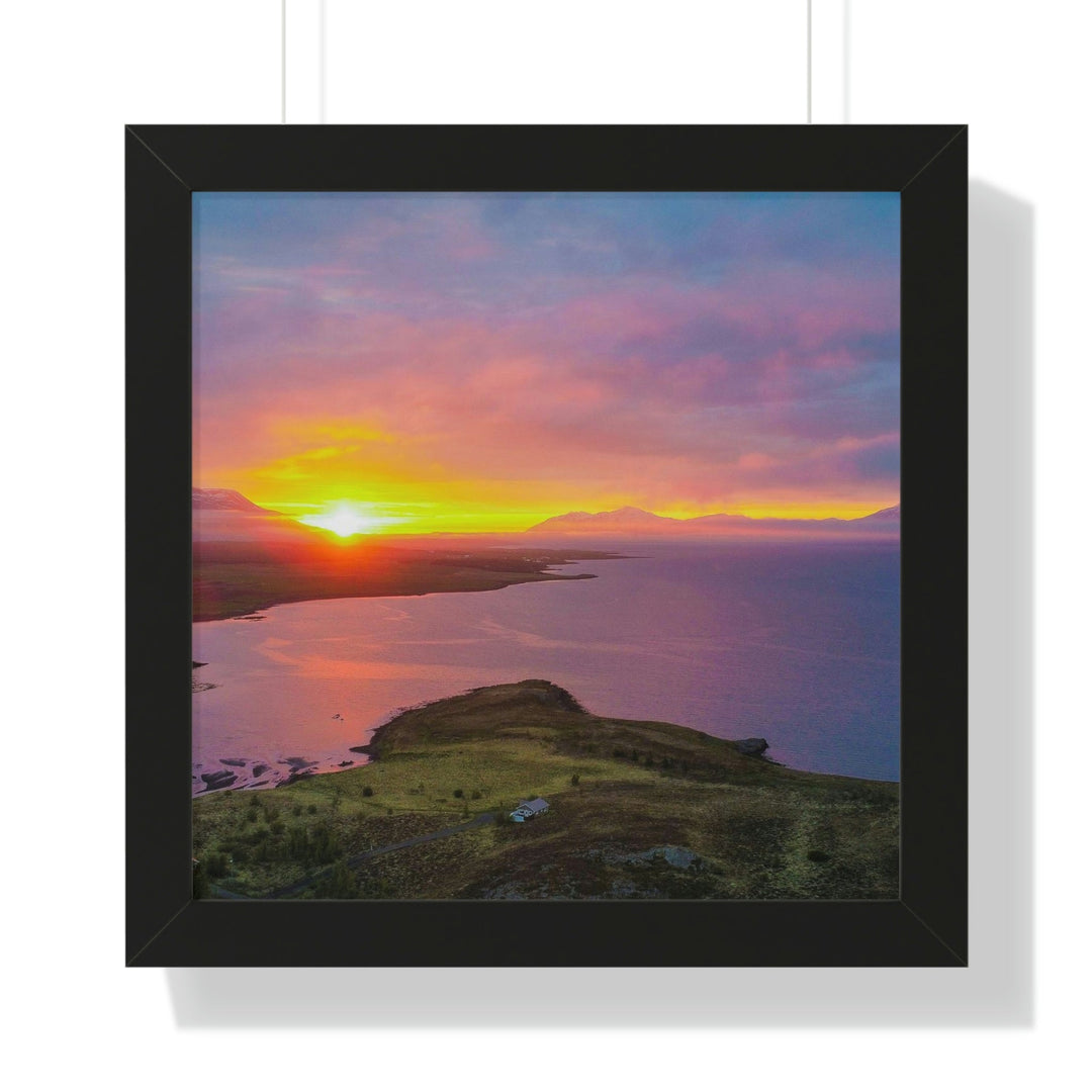 Sunset Over the Fjord Part 1 - Framed Print - Visiting This World