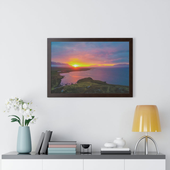 Sunset Over the Fjord Part 1 - Framed Print - Visiting This World