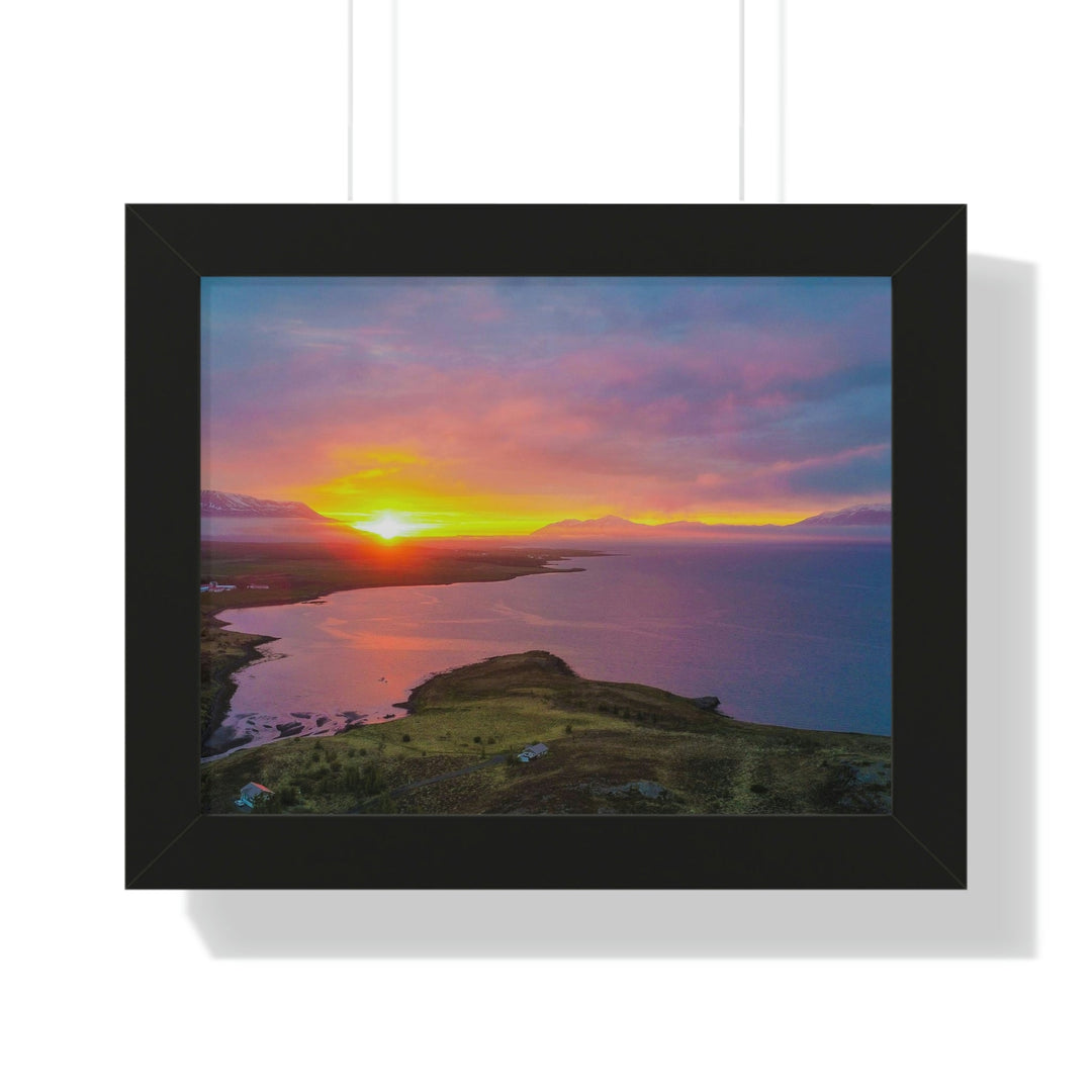 Sunset Over the Fjord Part 1 - Framed Print - Visiting This World