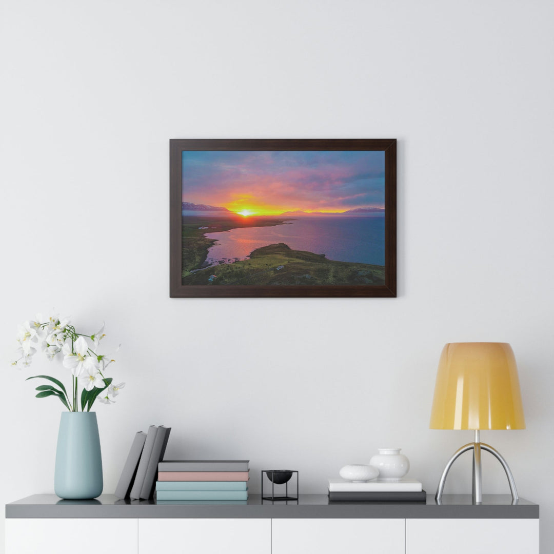 Sunset Over the Fjord Part 1 - Framed Print - Visiting This World