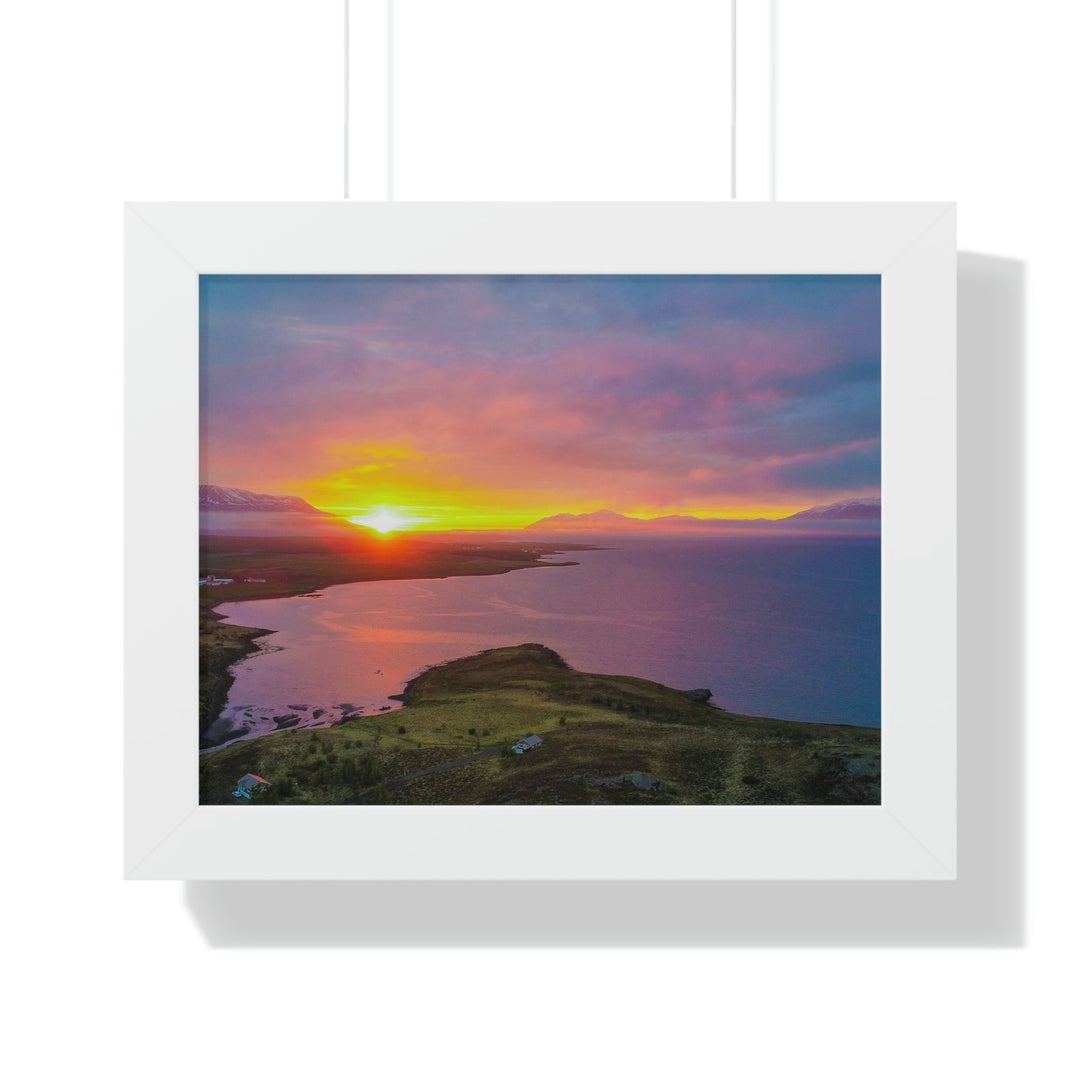 Sunset Over the Fjord Part 1 - Framed Print - Visiting This World