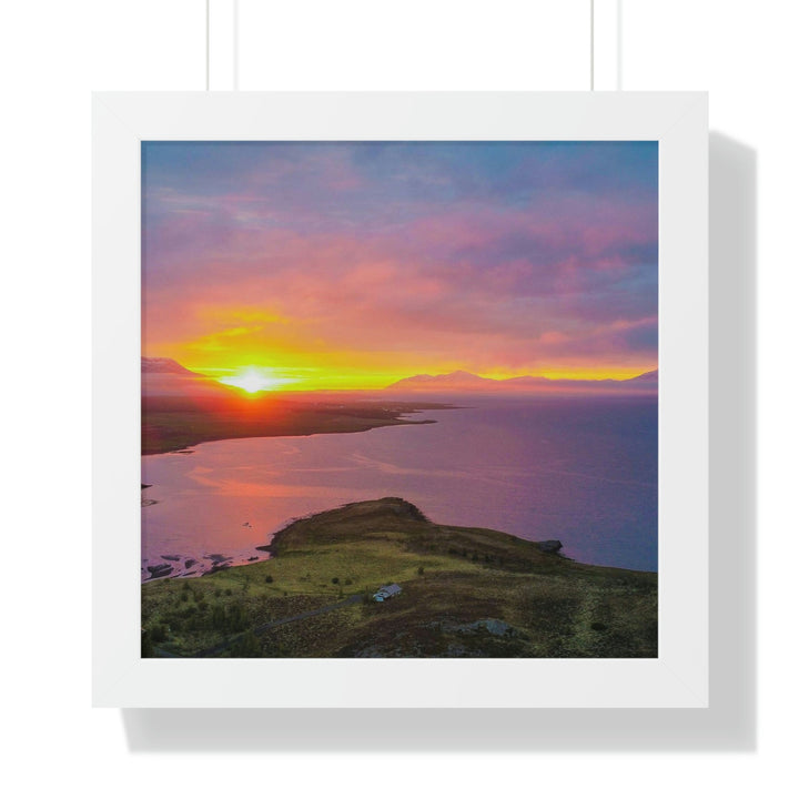 Sunset Over the Fjord Part 1 - Framed Print - Visiting This World